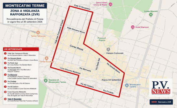 Montecatini, nuova zona vigilanza rafforzata