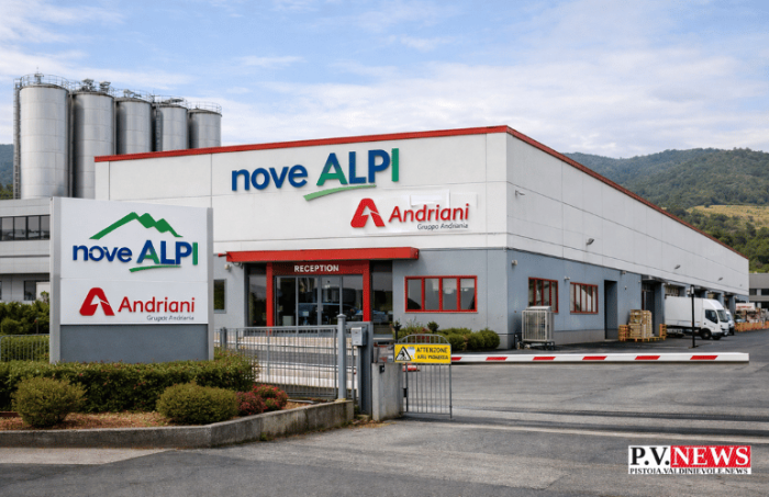 Intesa finanzia Andriani: c’è lo stabilimento a Pistoia