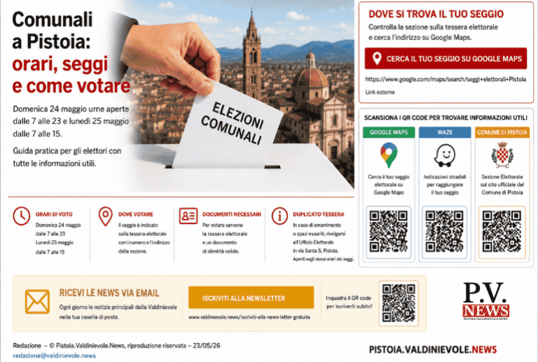 Comunali a Pistoia: orari e seggi