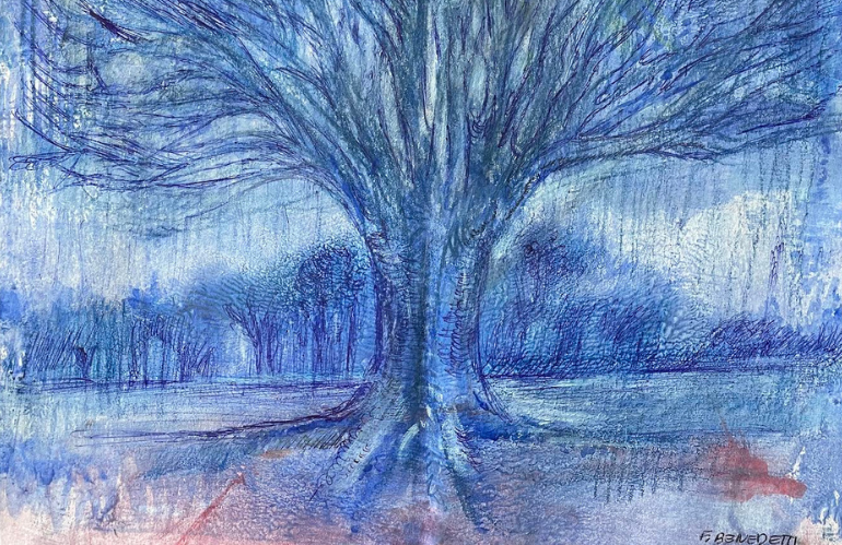 Interno dell’atelier con opere di Franco Benedetti