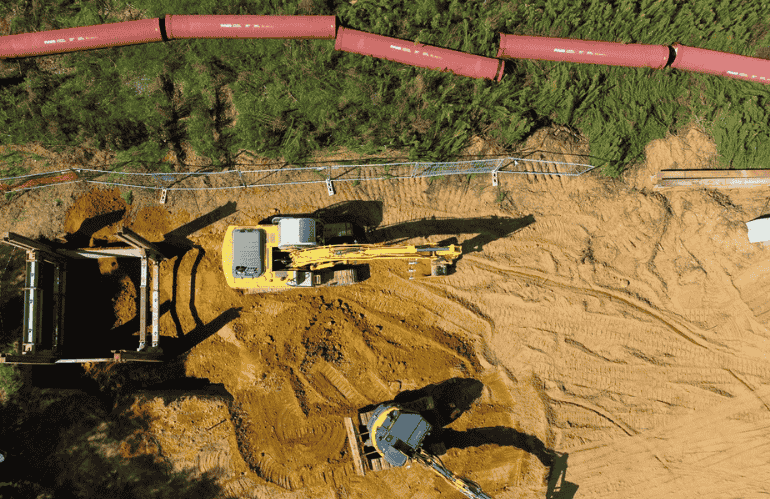 lavori tubone dall'alto