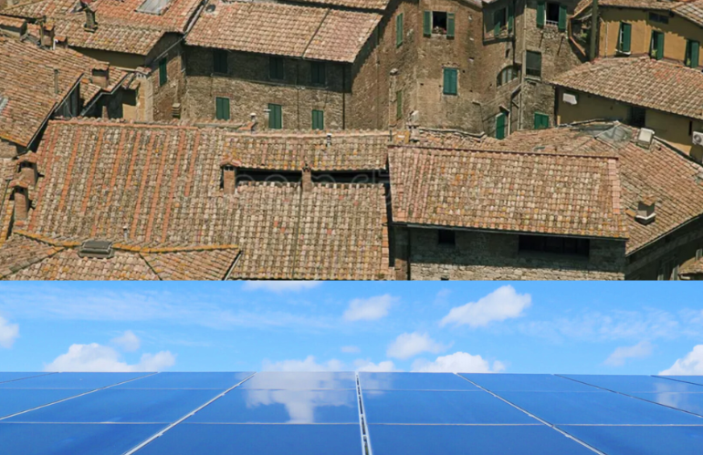 tetti centro storico fotovoltaico